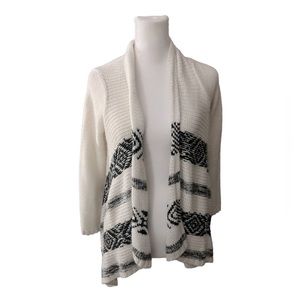 Canyon River Blues Black and White Knit Sweater 3/4 Length Sleeves Size Medium